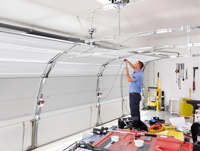 Garage door cable repair service by Upland Garage Door Repair in Upland
