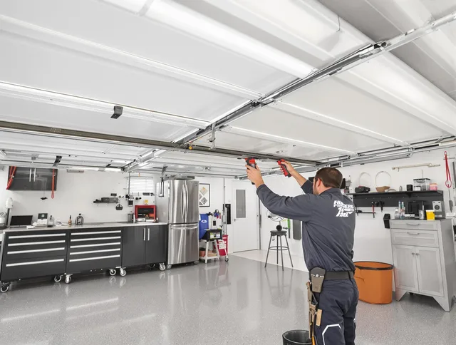 Overhead garage door repair service by Upland Garage Door Repair in Upland